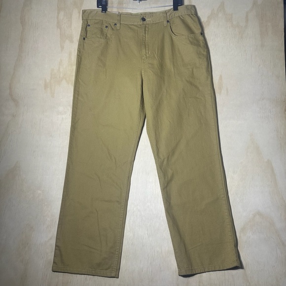 Levi’s Khaki Jeans Low Pro Mid Rise Relaxed Straight NWT Men’s 33X30 - Picture 1 of 10
